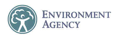 A circular logo with a tree shape in white but the trunk is a stick person with the words "Environment Agency" to the left