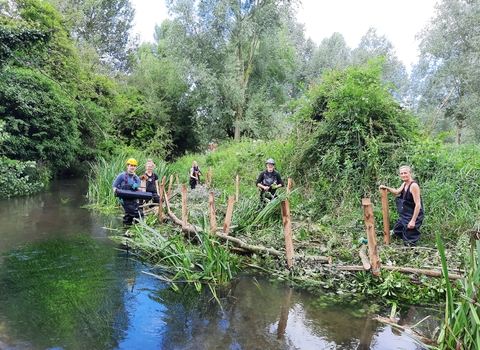 The team at River Hiz as they complete vital restoration work